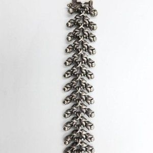 Vintage Tortolani Silver Plated Floral Links Bracelet